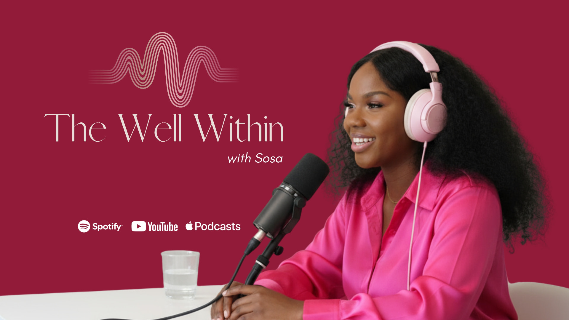 Sosa recording an episode of The Well Within podcast